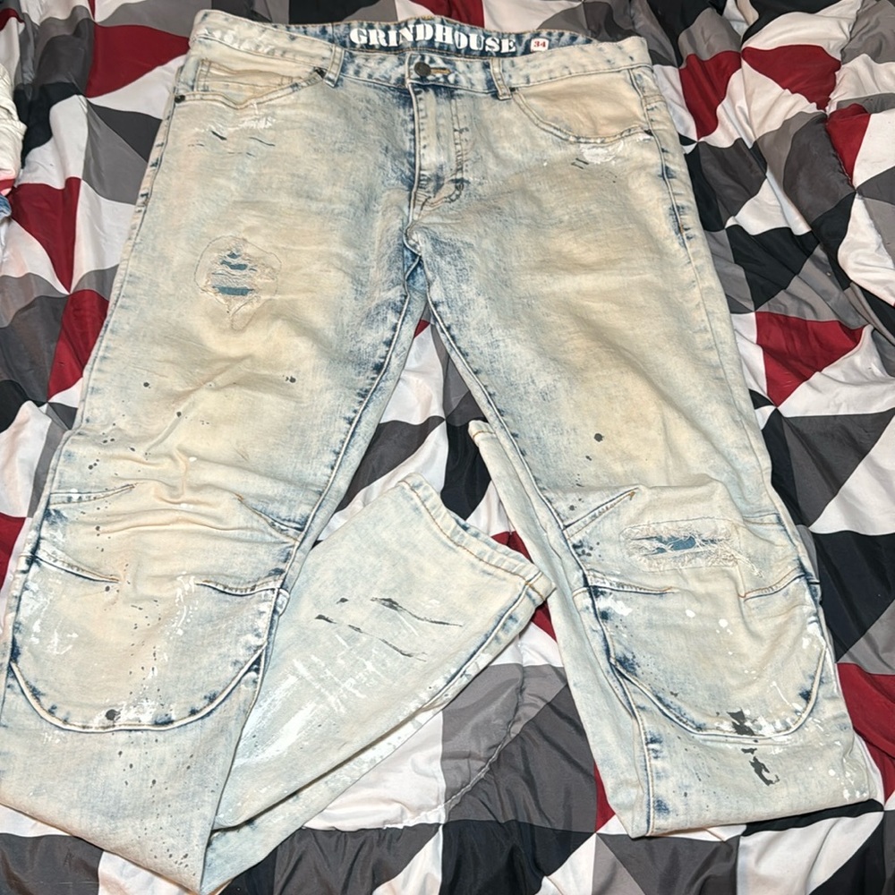 Grindhouse denim stone wash jeans